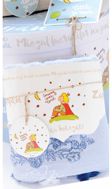 Trusou de botez cu broderie personalizata pentru baieti, Micul print, Le petit prince  3